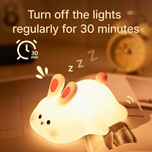 Veilleuse Lapin Silicone Rechargeable إضاءة ذكية بلمسة واحدة