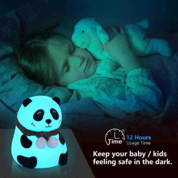 Veilleuse LED Panda en Silicone - 7 Couleurs Tactiles