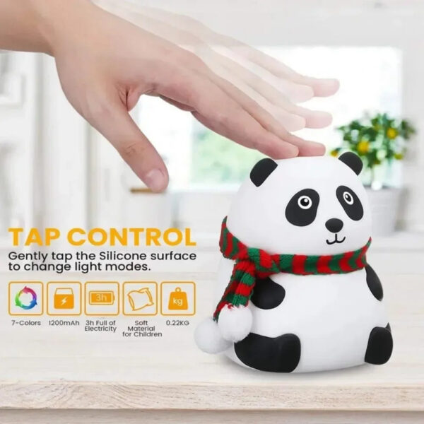 Veilleuse LED Panda en Silicone - 7 Couleurs Tactiles